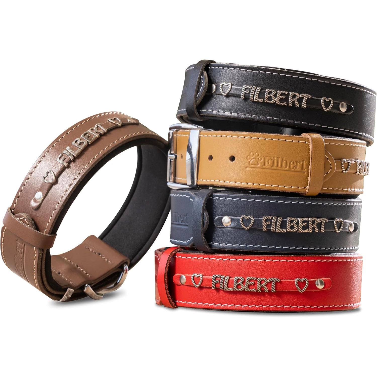 COLLAR DE CUERINA DOBLE TACHA
